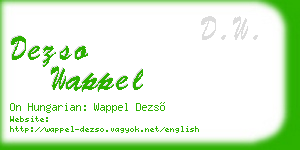 dezso wappel business card